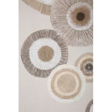 OBRAZ NA PŁÓTNIE CIRCLY Z WSTAWKAMI -A- 50X3,2X100 cm